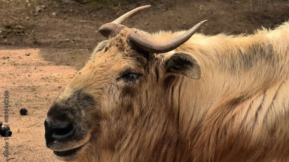 Fototapeta premium An incredibly majestic Yak standing proudly in its beautiful natural habitat outdoors