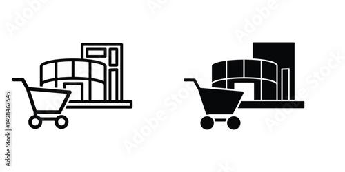 Mall building icon design template
