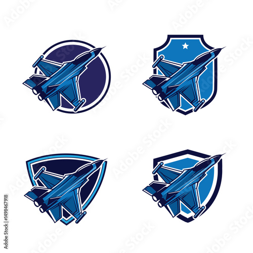 jet fighter set logo design