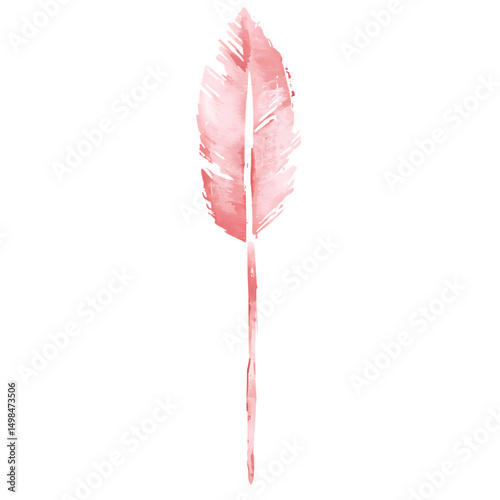 Artistic Arrow with Freeform Strokes in Blush Pink Isolated on Transparent Background