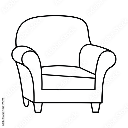 black leather armchair isolated