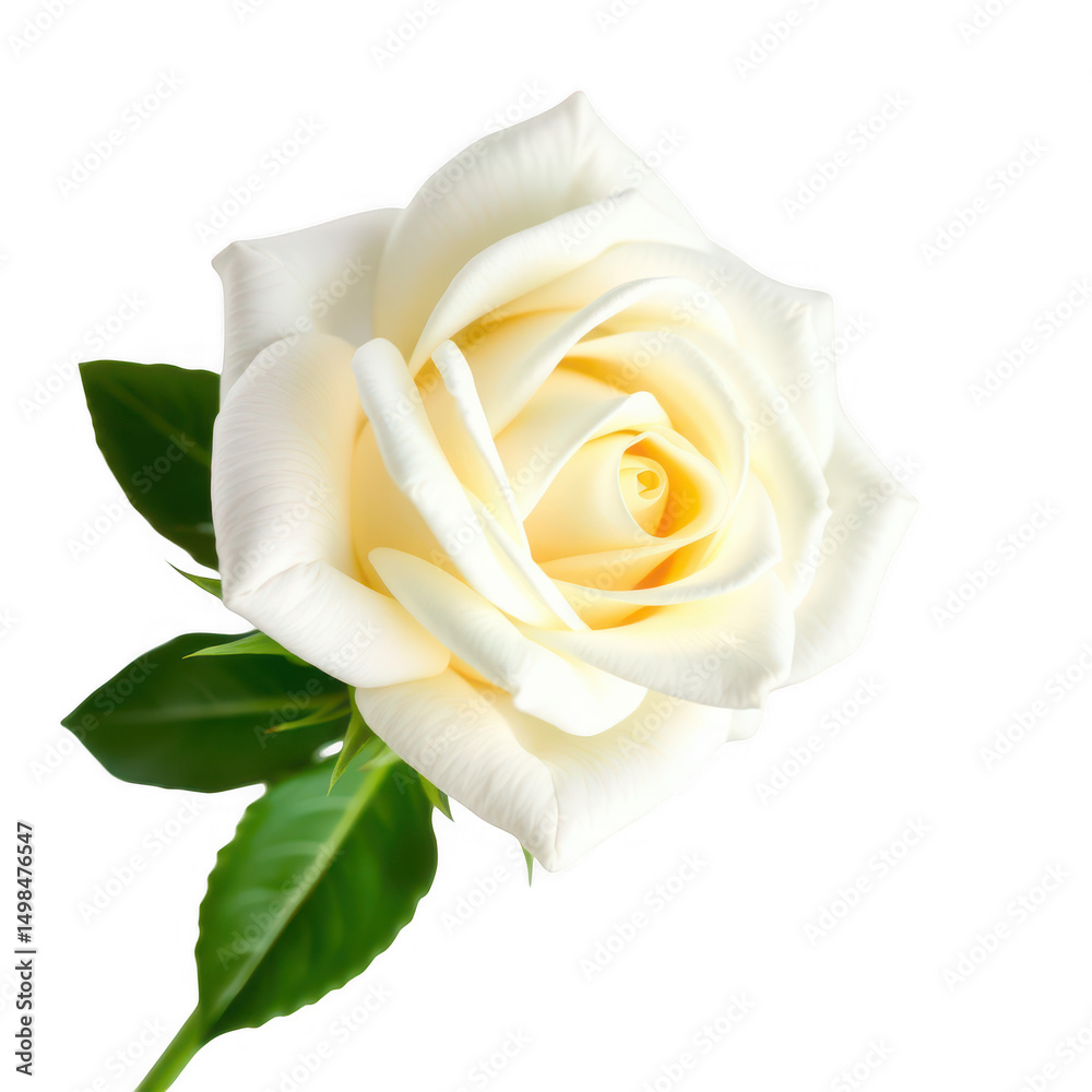Fototapeta premium Creamy white rose isolated on transparent background