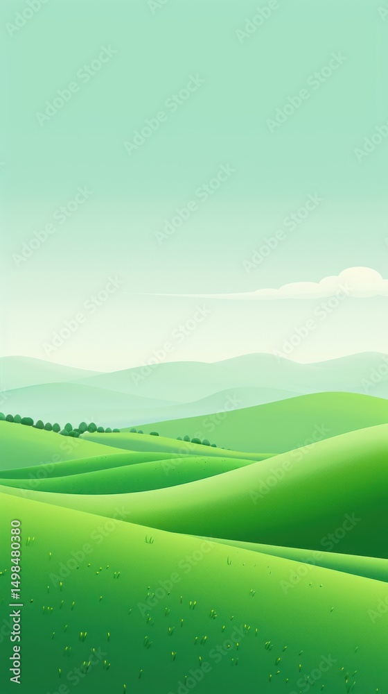 Obraz premium Bucolic Green Hills green landscape outdoors.