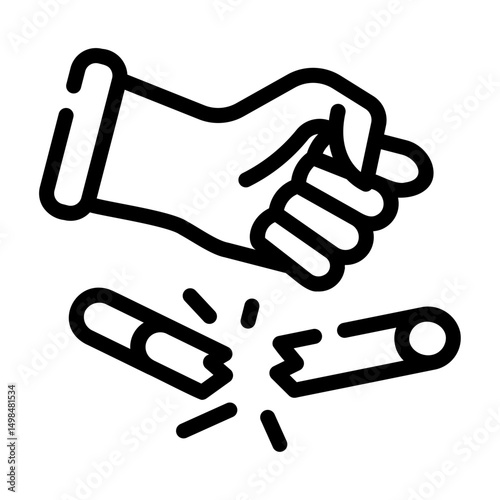 smash cigarette Line Icon