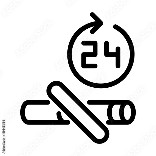 24 hours Line Icon