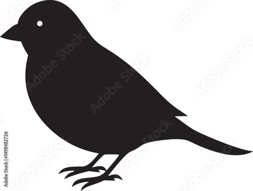 Simple Silhouette Bird: A clean, minimalist silhouette of a bird against a stark backdrop, offering a versatile visual element suitable for a wide range of design purposes.