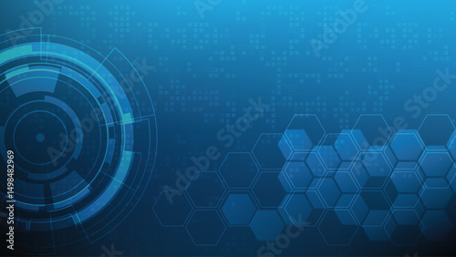 Blue Futuristic Abstract technology background Hi-tech system concept vector illustration