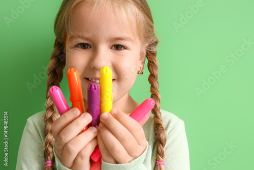 Cute little girl with felt-...