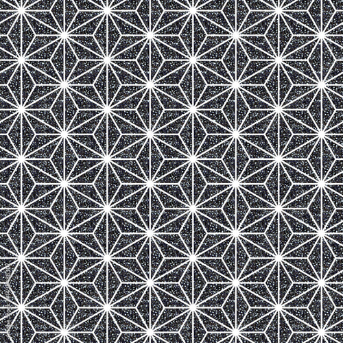 Seamless glitter pattern vector illustration - Halloween color (black sparkle and star), L-size.