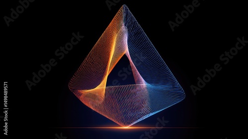 Abstract Glowing Light Form in a Diamond Shape