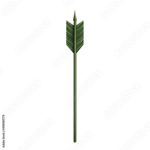 Sleek Arrow with a Streamlined Design in Fresh Pine Isolated on Transparent Background