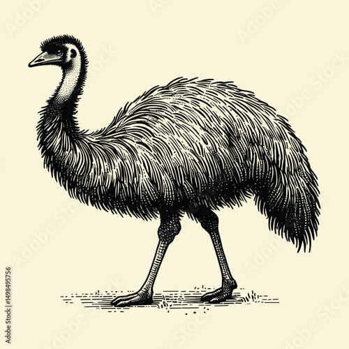 Ostrich cartoon illustration