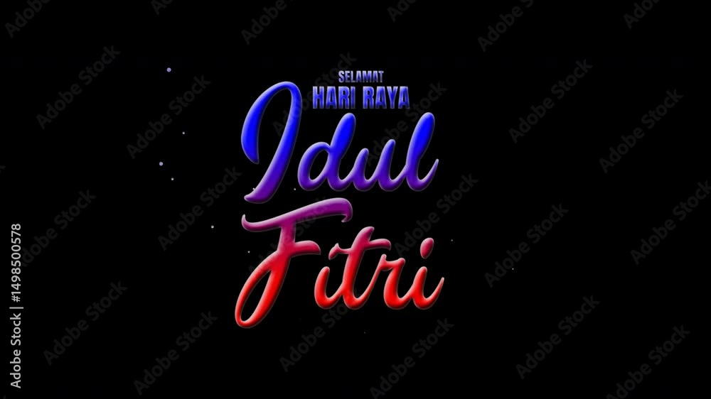 Idul Fitri Text Animation suitable for social media posts, greeting cards, and promotional materials for Eid celebrations.