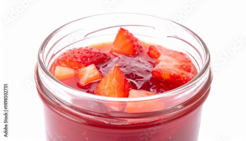 Wallpaper Mural Jar of jam with strawberry pieces isolated on white background with clipping path for breakfast or dessert concept Torontodigital.ca