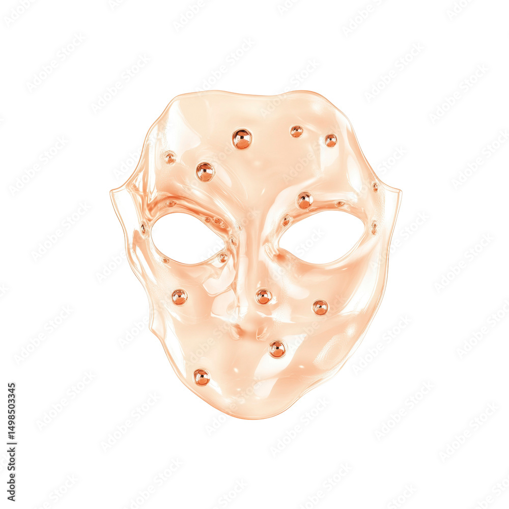 Naklejka premium Rose Gold Hydrogel Facial Mask with Micro-Needles for Skin Rejuvenation