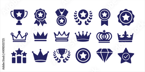 Crown and Recognition Badge Icons