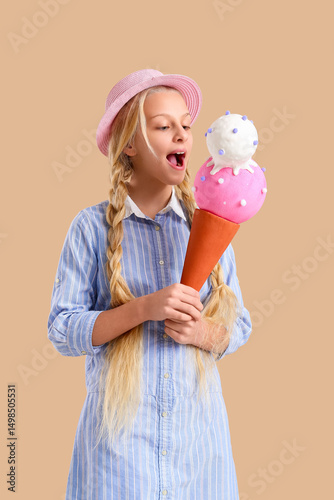 Happy teenager girl with to...