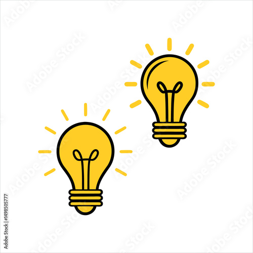 Minimal Light Bulb Icon Representing an Idea Concept