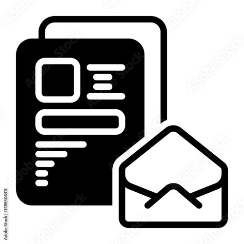 newsletter icon, glyph icon style