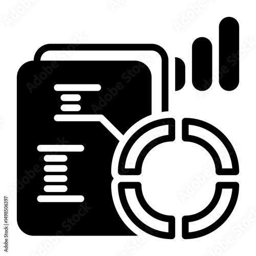 analytic icon, glyph icon style