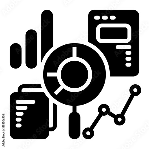 research icon, glyph icon style