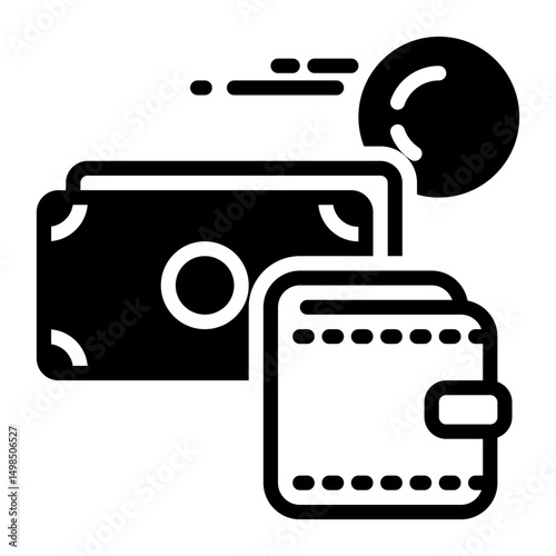 wallet icon, glyph icon style