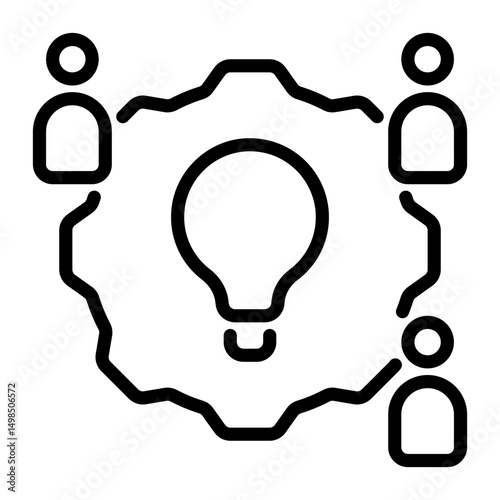 Teamwork icon, line icon style