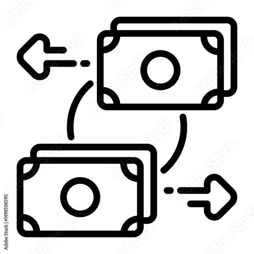 money transfer icon, line icon style