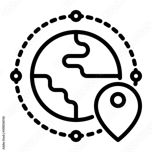 global icon, line icon style