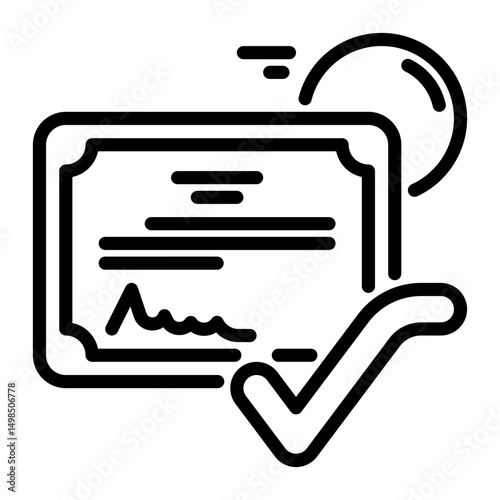 certificate icon, line icon style