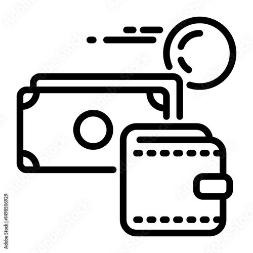 wallet icon, line icon style