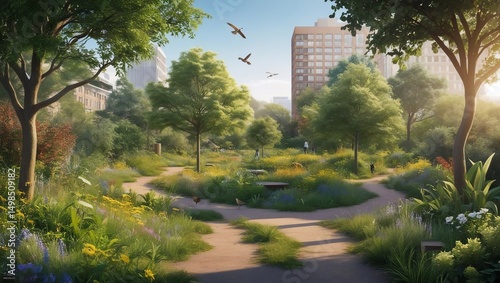 Urban Oasis: A Serene Walk Through the City Park Scenery