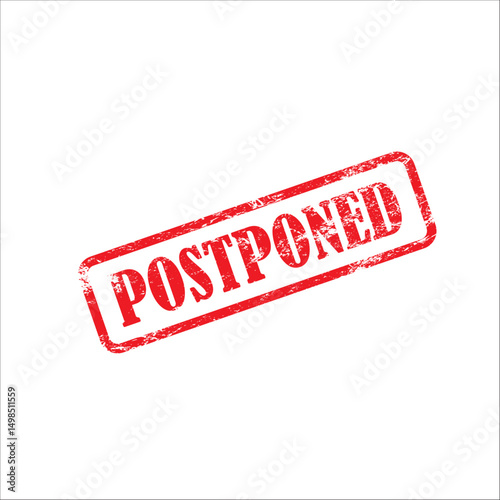 Red Grunge POSTPONED Rubber Stamp Icon