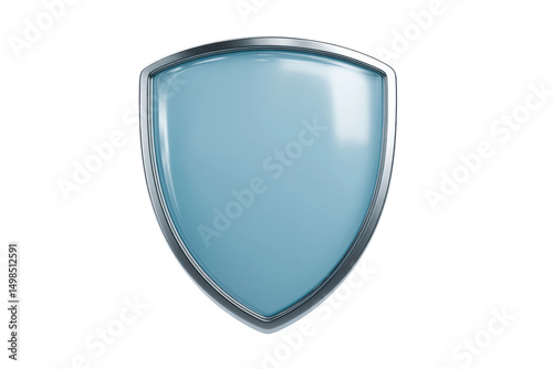 Free Download Shiny blue shield with metallic border on white background, cut out - GFXLoad
