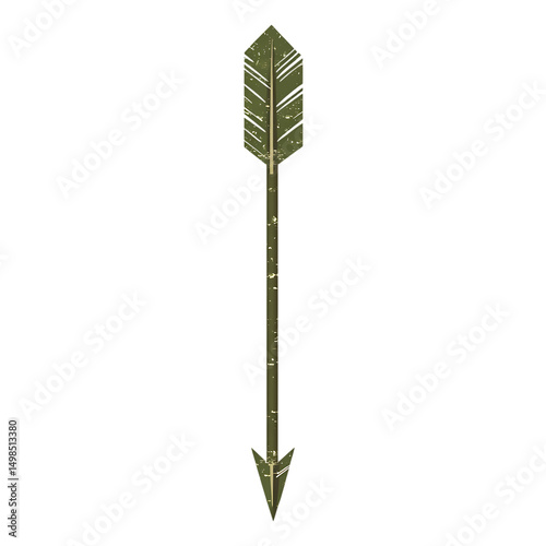 Clean Vector Arrow with a Modern Style in Olive Drab Isolated on Transparent Background
