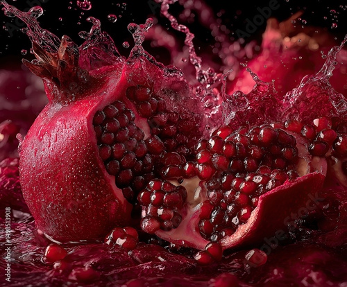 Pomegranate created with Generative AI Technology, ai, generative
