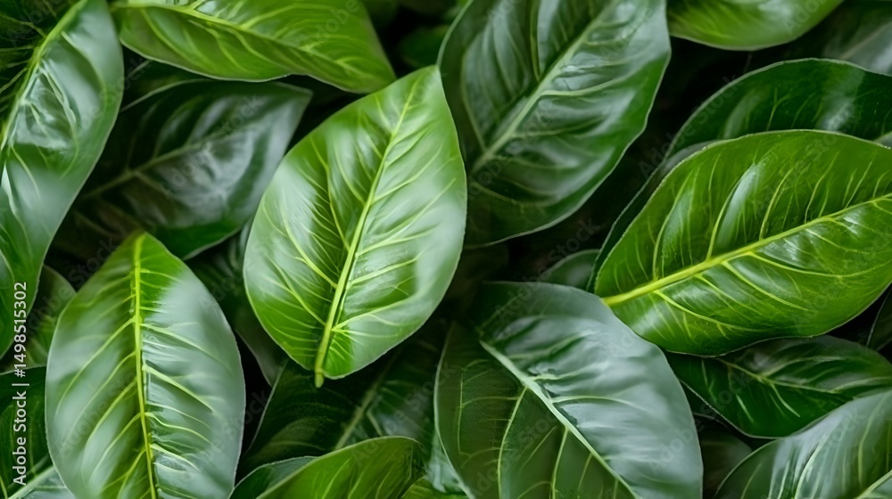Fototapeta premium Close-up view of lush green leaves.