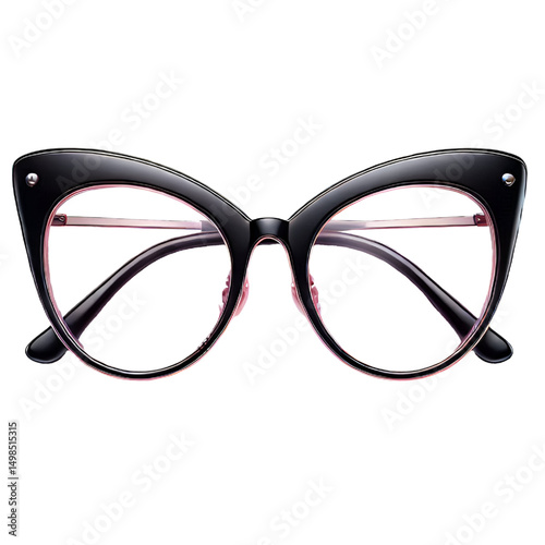 Cutout eyeglasses on transparent background