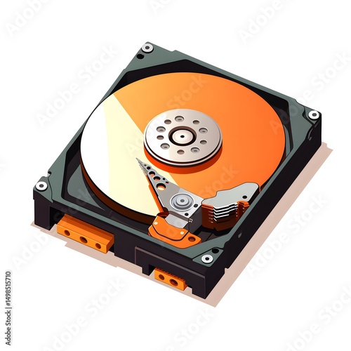 Professional Computer HDD or Hard Disk Drive for Data Storage Technology Concept