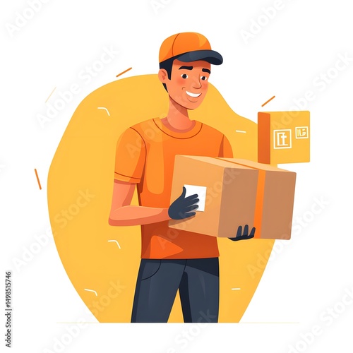 Female Courier Holding Parcel and Document - Professional Delivery Service Concept
