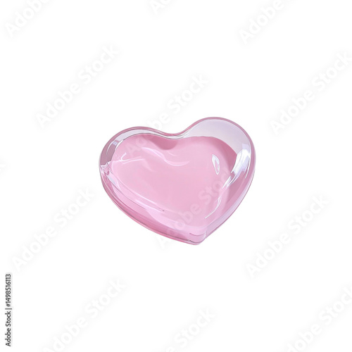 Pink Heart-Shaped Glass Ornament with Liquid Interior