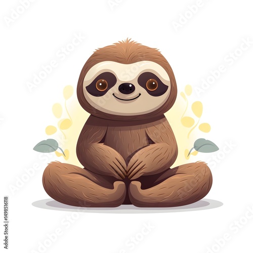 Adorable Sloth Meditating in Yoga Posture - Funny Animal Photography