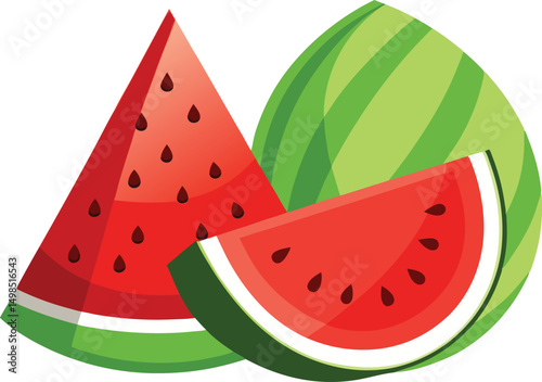 Fresh watermelon two slices for a refreshing summer treat