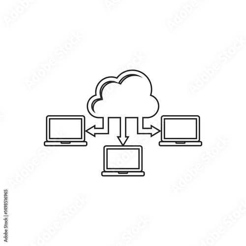 cloud data icon , database icon vector