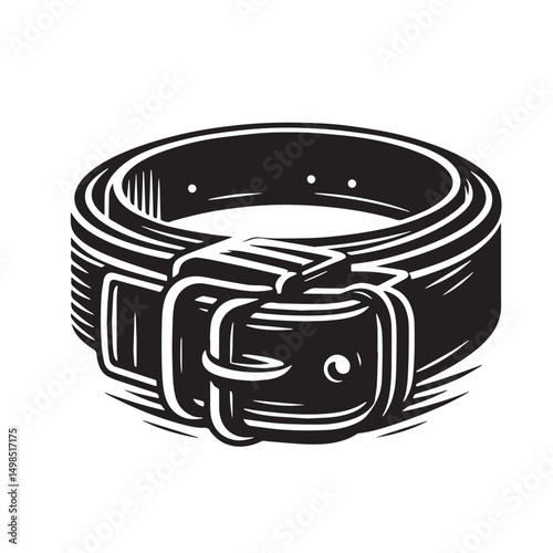 Black Color Belt Bag Silhouette Vector Illustration, Solid White Background. minimal vector design