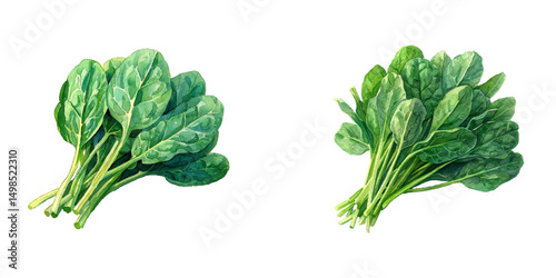 spinach watercolor vector illustration