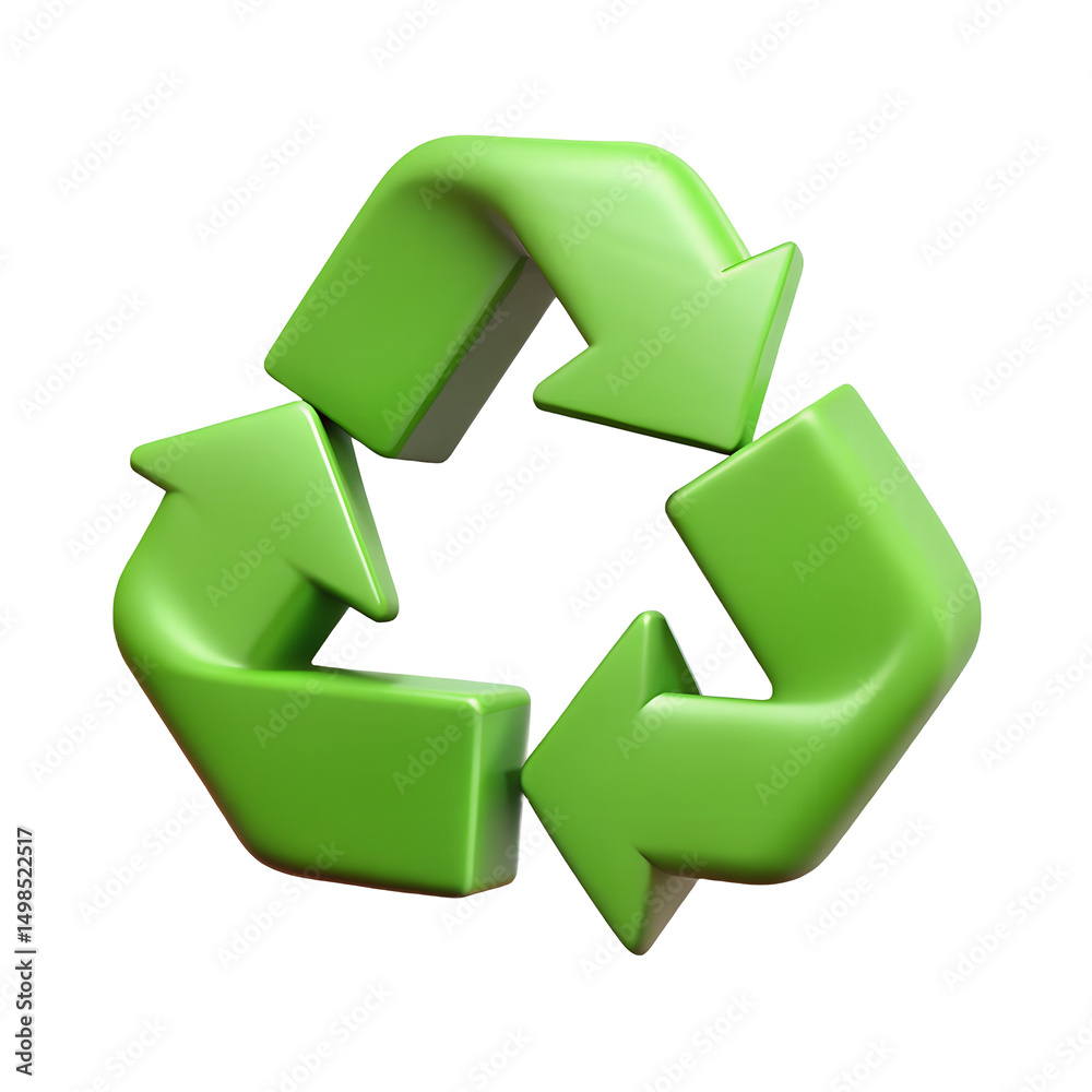 Obraz premium recycle symbol 3d icon illustration, transparent background