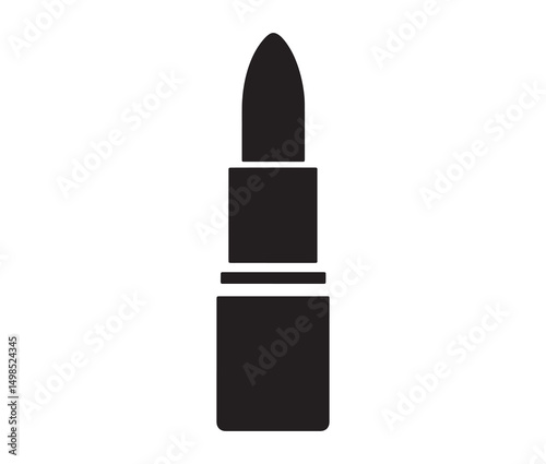 Lipstick isolated on white background. Minimalist lipstick icon silhouette. 