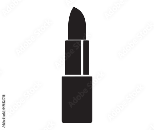 Lipstick isolated on white background. Minimalist lipstick icon silhouette. 