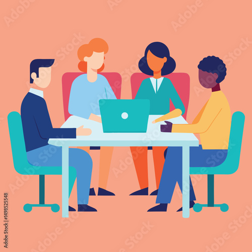 Diverse Team Collaboration Meeting, Brainstorming, and Project Discussion